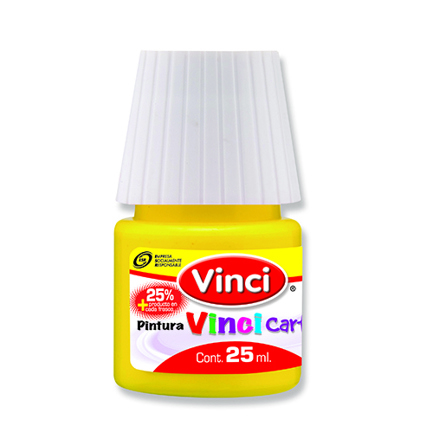[2300] Pintura Cartel Vinci 25 ml Amarillo Limón #50 Caja c/10 piezas