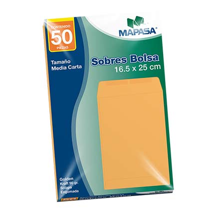 [IA0315] Sobre bolsa Mapasa panuco 1/2 cta 10 bolsas C/50 c/u