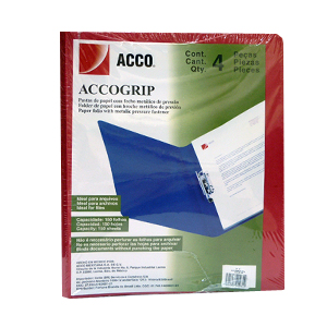 [P0961] CARPETA ACCO WILSON JONES GRIP T3 SH-961 CARTA ROJO C/4