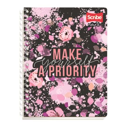 [8080] Cuaderno Profesional Scribe Natural Raya Espiral Doble 200 Hojas