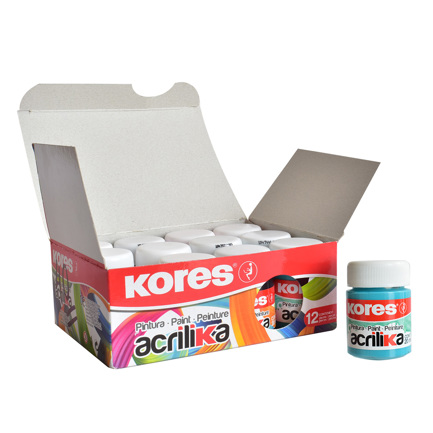 [727091] PINTURA ACRILICA KORES 20 ML TURQUESA C/12 BOTES