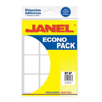 [E126747200] ETIQUETA JANEL ESCOLAR BLANCA 67X47 ECONOPACK