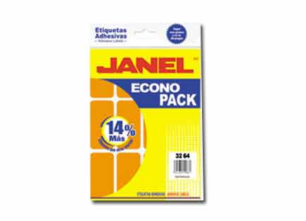 [E063264216] Etiqueta Janel Fluorecente 32X64 Naranja C/96 E06326420416