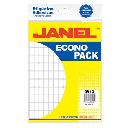 [E120913200] Etiqueta Janel Escolar Blanca 9X13 Econopack