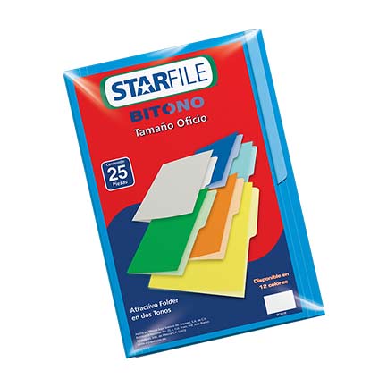 [PH0089] FOLDER BITONO MAPASA T.OFICIO AZUL C/25