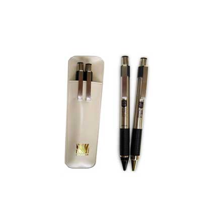 [5000] Juego Boligrafo Lapicero Zebra 5000 MetalicoO Negro C/2Piezas