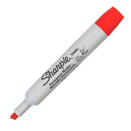 [1789879] Marcador permanente Sharpie tank barril plastico rojo c/12