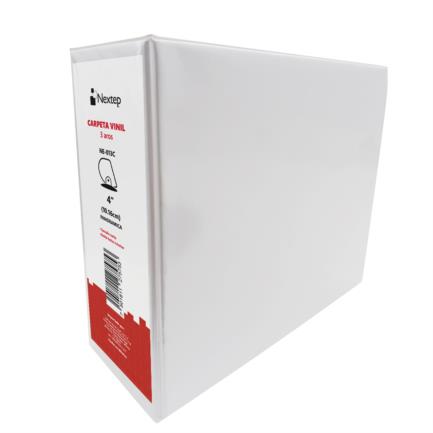 [NE-013C] Carpeta Nextep Vinil Aro "D" 4" Carta Blanca