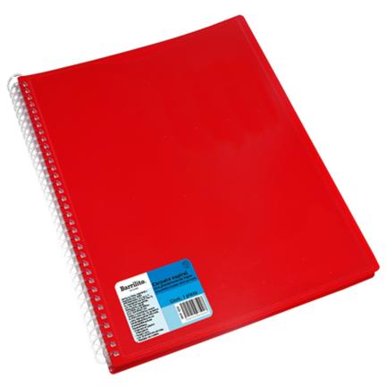 [Q20] Carpeta Barrilito Espiral 20 Protectores Hoja Paquete C/12 Pzas
