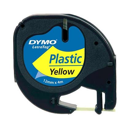 [91332] Cinta Etiquetadora Dymo Letratag Negro Sobre Amarillo Plastico