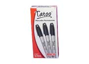 [MR096] Marcador Baco Tatoo Permanente Punto Fino Color Negro C/10 Pzas