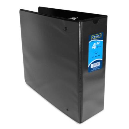 [302.9411NE] Carpeta Kinera Panorámica "D" 4" Carta C/Cristal Color Negro 8 Pzas