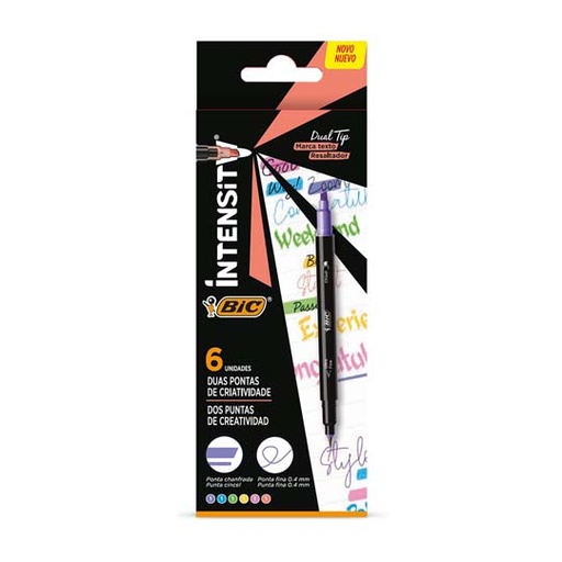 Rotuladores Bic Intensity Doble Punta Punto Fino 0.4 Mm Caja con 6 Piezas