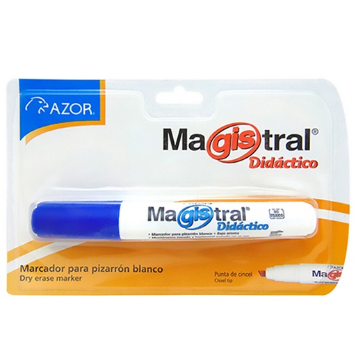[AZO-MAR-8351AZ] Marcador Magistral Didáctico punta cincel 6 mm color azul blíster con 1 pieza