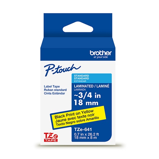 [BRO-CIN-TZE641G] Cinta Brother negro sobre amarillo TZE641G