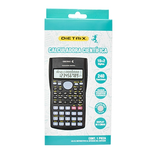 [DIE-CAL-5263] Calculadora científica DIETRIX 240 FUNCIONES CAJA