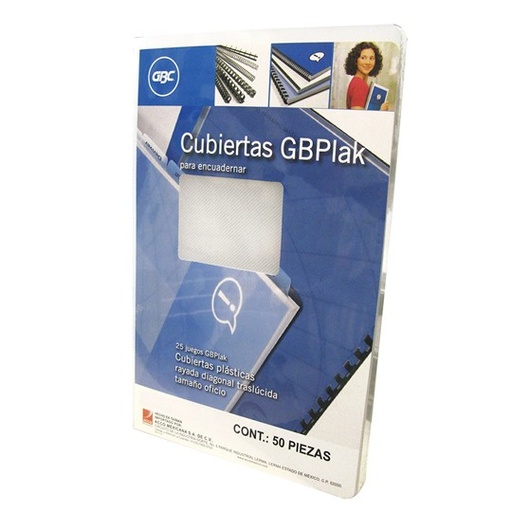 [GBC-PAS-P3555] Cubierta Plástica Oficio Gbplak Rayada Gbc Cristal Rayada