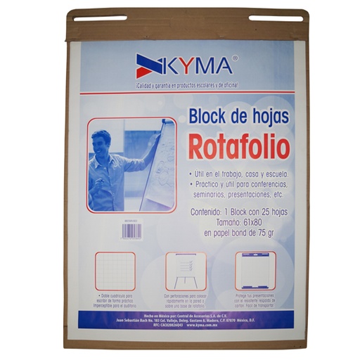 [KYM-BLK-ROTABCO] Block rotafolio KYMA cuadro grande 7mm con 25 hojas