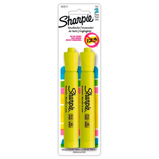 [BER-MAR-181200] Resaltador Sharpie Tank amarillo 2 piezas