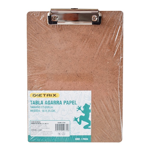 [DIE-TAB-2734] Tabla de madera Dietrix agarra papel esquela broche palanca metálica