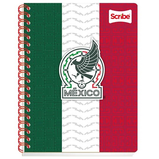 [SCR-CUA-C5672] Cuaderno profesional SCRIBE 100 hojas cuadro chico, selección mexicana