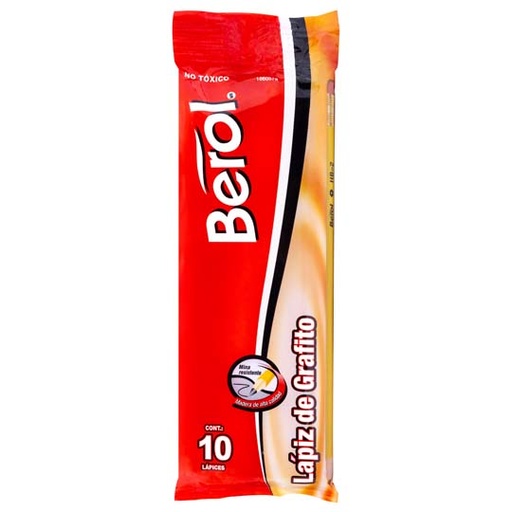 [BER-LAP-93561C] Lápiz hexagonal Berol no 2 10 piezas.