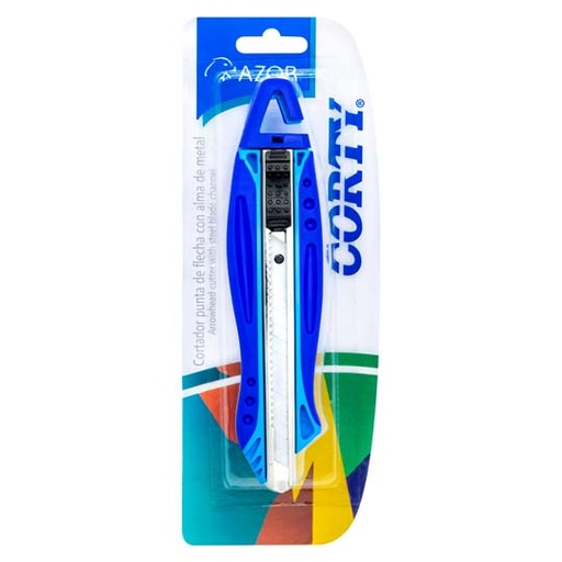 [AZO-CUT-3500] Cutter Alma de Metal Corty 3500 Chico de9 Mm Punta Flecha Blíster