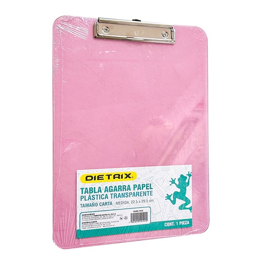 [DIE-TAB-9141] Tabla agarra papel de plástico DIETRIX colores surtidos tamaño carta