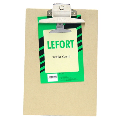 [AZO-TAB-0012] Tabla fibracel Lefort con clip metálico tamaño carta