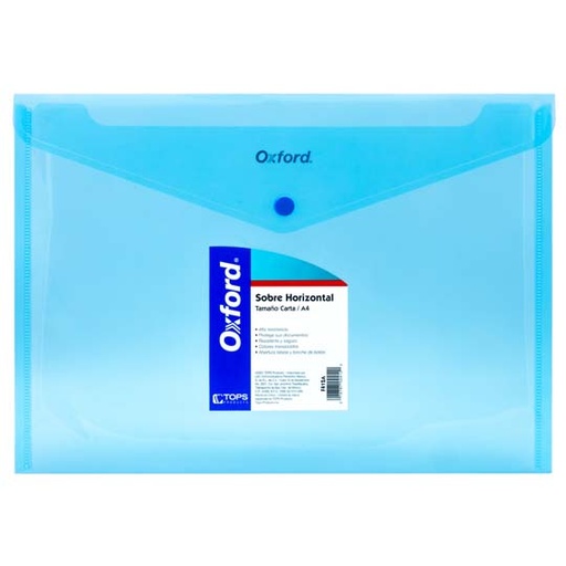 Sobre Porta Documentos Horizontal Oxfordcarta Color Azul