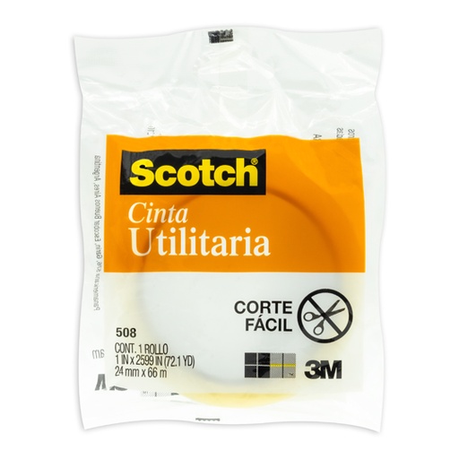[P3M-ADS-PP24X65] Cinta Utilitaria Scotch Mod. 508 3M 24x66 Bolsa con 1 Pieza