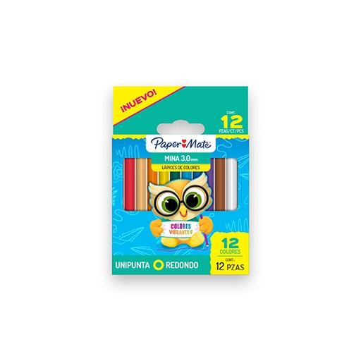 [BER-COL-09344] Colores cortos Paper Mate caja con 12 colores