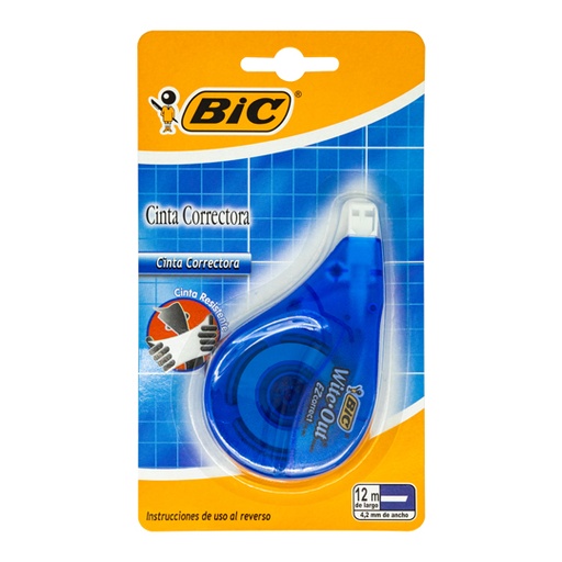 Corrector en Cinta Bic White Out 12 Metros Blíster con 1 Pieza