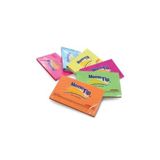 [JAN-PST-6560305] Notas adhesivas neon 7.62 x 12.7cm. Con 100 hojas