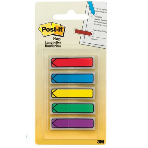 [P3M-BAN-84AR1] Banderitas adhesivas flecha Post-It primarios 5 blocks