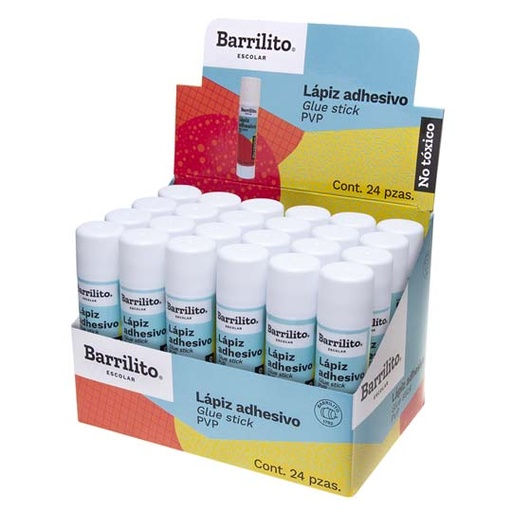 [BAR-PEG-21GCH] Lápiz adhesivo 21 g Barrilito color blanco