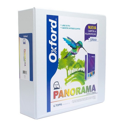 Carpeta Panorámica Oxford Carta Blanca Herraje de 3 Pulgadas "D"