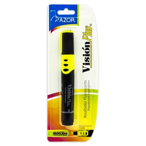 Resaltador de Texto Vision Plus Punta Cincel 6 Mm Color Amarillo Blíster