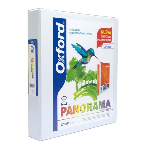 [ESS-CAR-PP00504] Carpeta panorámica Oxford carta blanca herraje de 0.5 pulgada "O"