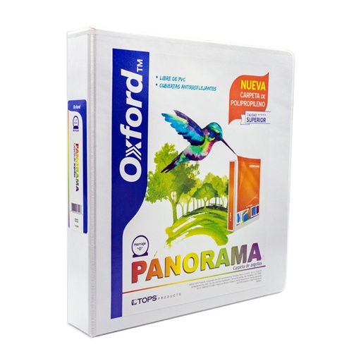 [ESS-CAR-PP01504] Carpeta panorámica Oxford carta blanca herraje de 1.5 pulgadas "O"