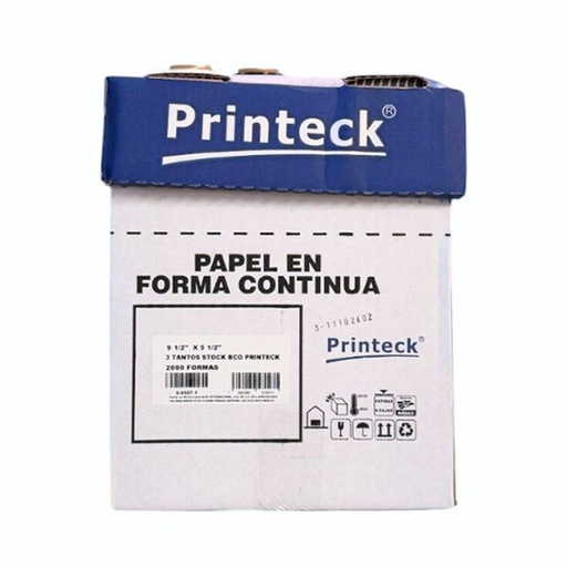 [PTK-PAP-695071] Caja de papel stock Printeck de 9.5" x 5.5" 3 tantos