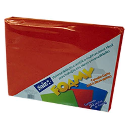 [SAJ-FOM-01ROJO] Foamy saira tamaño carta rojo 24 piezas .