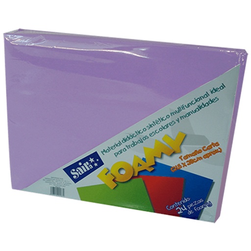 [SAJ-FOM-23LILA] Foamy saira tamaño carta lila 24 piezas.