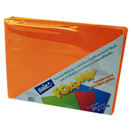 [SAJ-FOM-11NARA] Foamy saira tamaño carta naranja 24 piezas