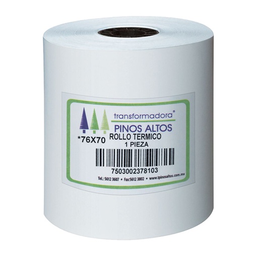 [PIN-ROL-RT7670] Rollo de papel térmico Pinos Altos 76 x 70 mm 