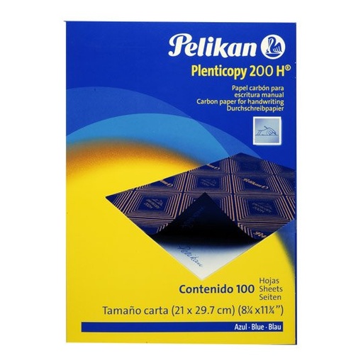 [PEL-PAC-200209] Papel carbon Plenticopy 200H Pelikan tamaño carta azul, caja con 100 hojas
