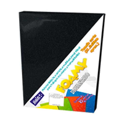 [SAJ-FOM-D12NEG] Foamy Diamantado Saira Tamaño Carta negro10 Piezas
