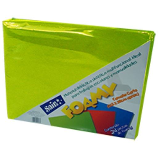 [SAJ-FOM-28VELI] Foamy saira tamaño carta verde limon 24 piezas