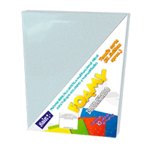 [SAJ-FOM-D26BLA] Foamy Diamantado Saira Tamaño Carta Blanco 10 Piezas