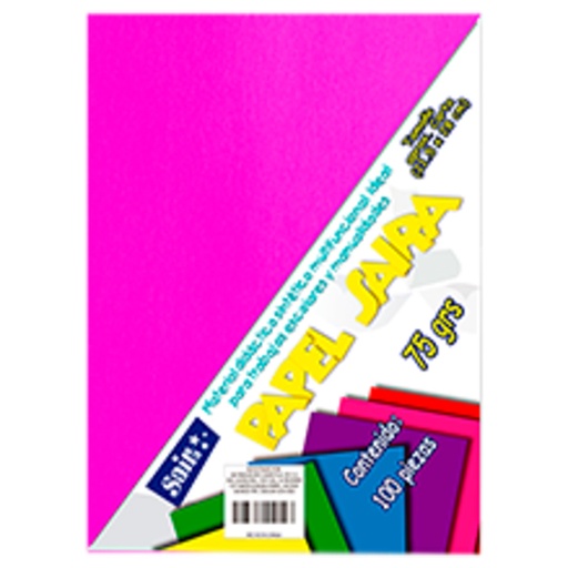 [SAJ-PAP-01ROFL] Paquete de hojas de color saira tamaño carta rosa fluorescente 75 grs 100 hoja